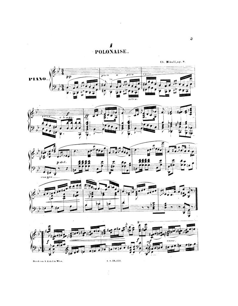 Mikuli, Karol Pianorarescores