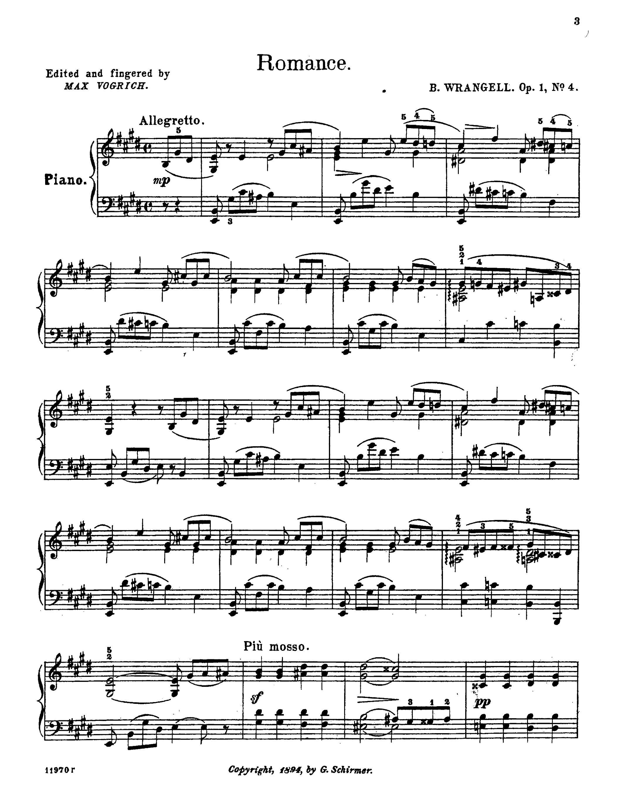 Wrangel - Six Morceaux Op.1 No.4 Romance-1