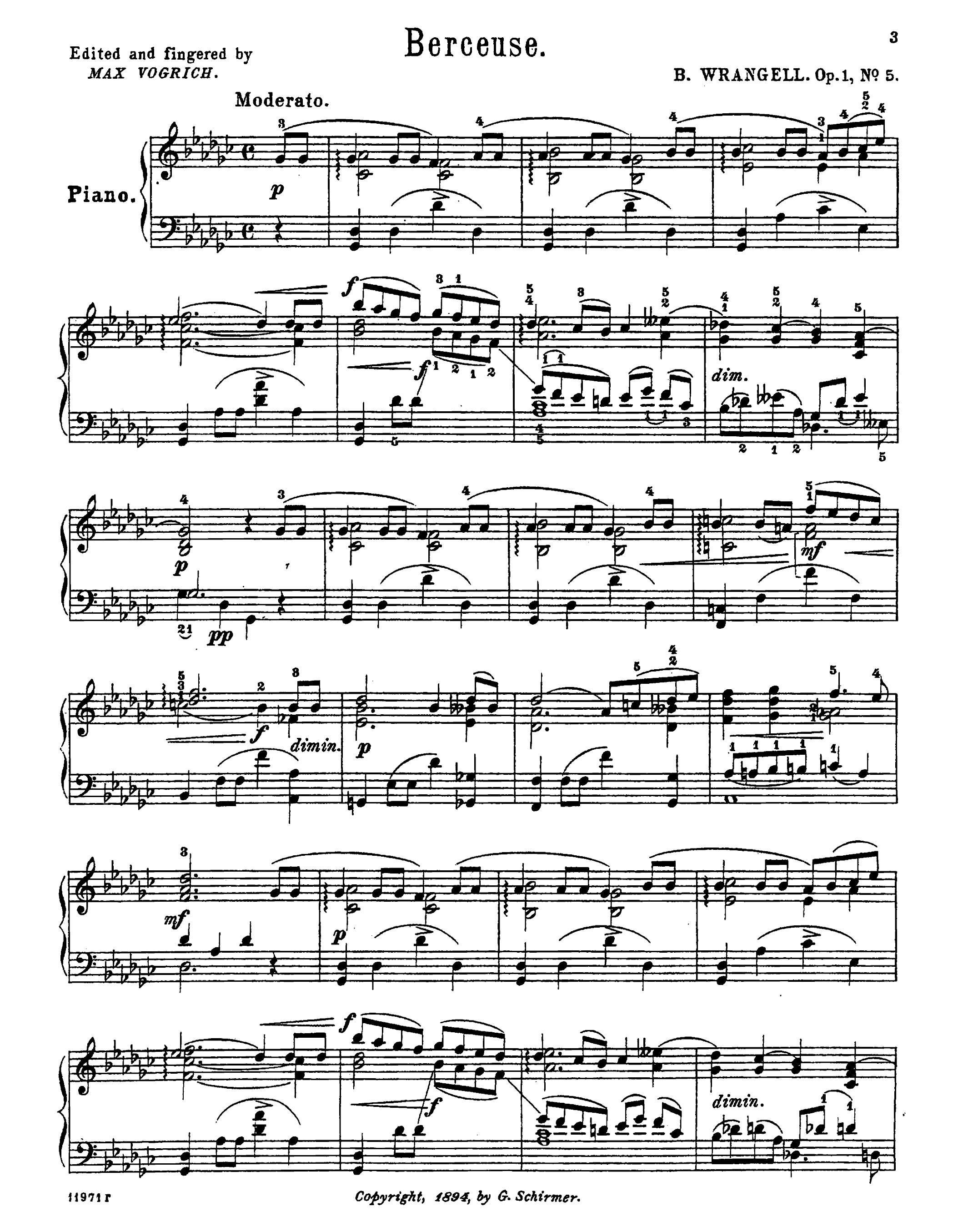 Wrangel - Six Morceaux Op.1 No.5 Berceuse-1